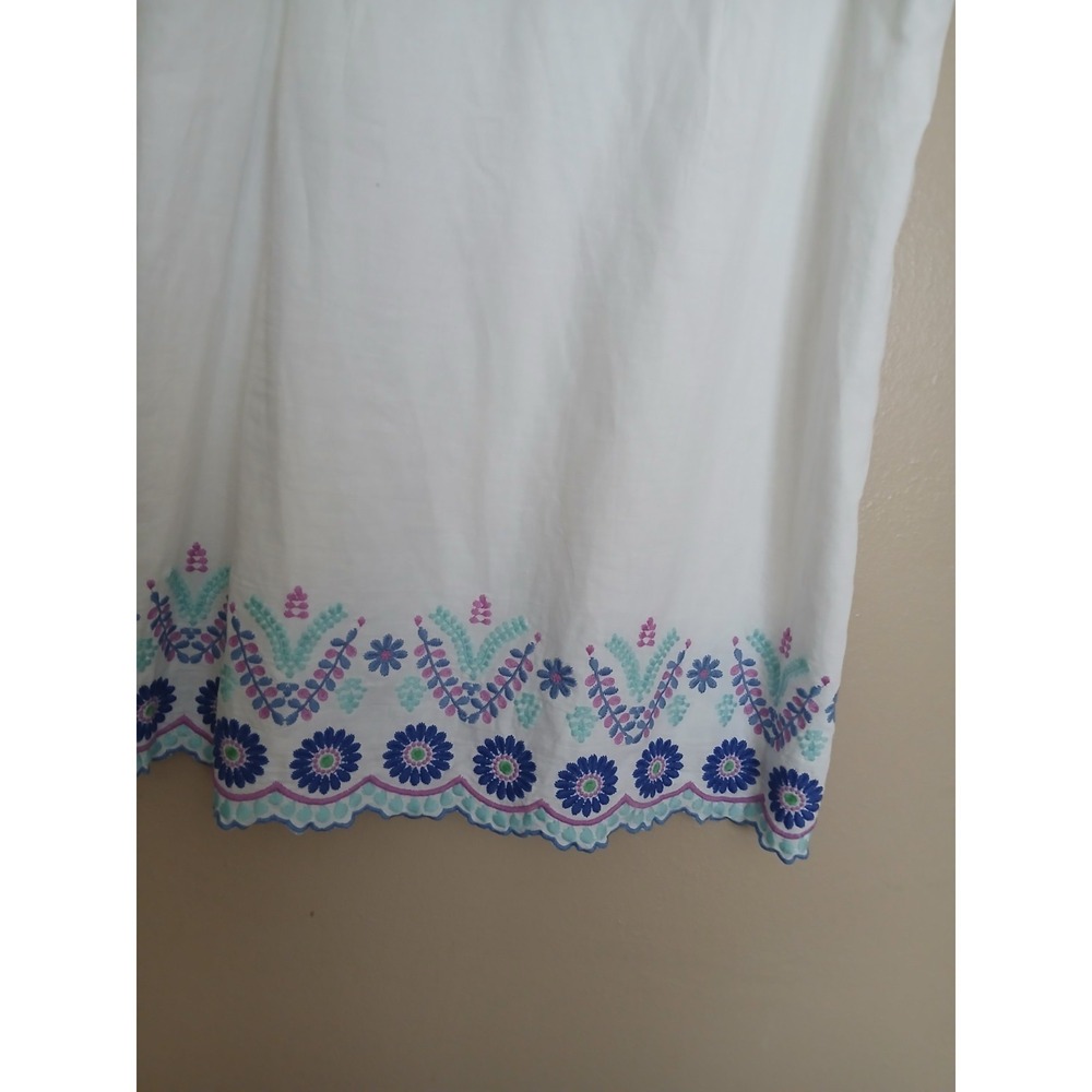 Talbots Dress 18w Petite Linen Embroidered Shift Resort Beach Cruise Bohemian - Picture 2 of 12